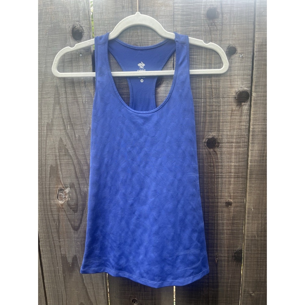 Rabbit Tank Top Racerback Sz Small Women Blue Mesh Running Lightweight Summer